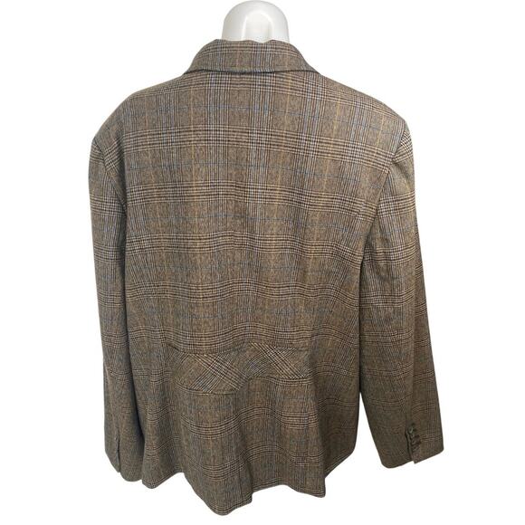 Lane Bryant Women's Brown Plaid Long Sleeve Blazer Coat Suit Jacket Size 24 - Picture 3 of 4